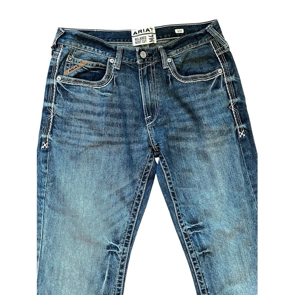 ARIAT M4 Coltrane Durango Men's Relaxed Boot Cut Blue Jeans Size 34 x 32
